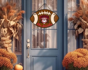 DIGITAL FILE Hand Painted Personalizable Football Shaped Door Hanger Sublimation Design