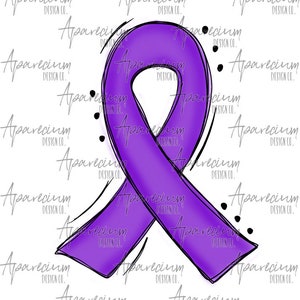 DIGITAL FILE Purple Awareness Ribbon Sublimation Design