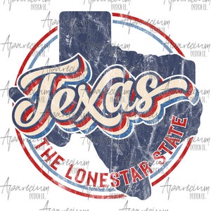 DIGITAL FILE Retro State of Texas Sublimation Design