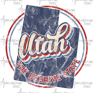 DIGITAL FILE Retro State of Utah Sublimation Design
