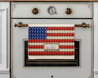 DIGITAL FILE Cottagecore Mason Jar American Flag Dish Towel Sublimation Design