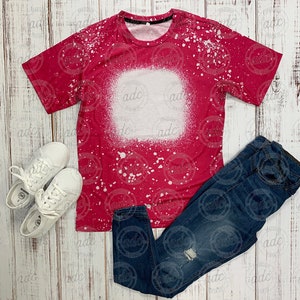 DIGITALE DATEI Pinkes Faux Bleach T-Shirt Mockup
