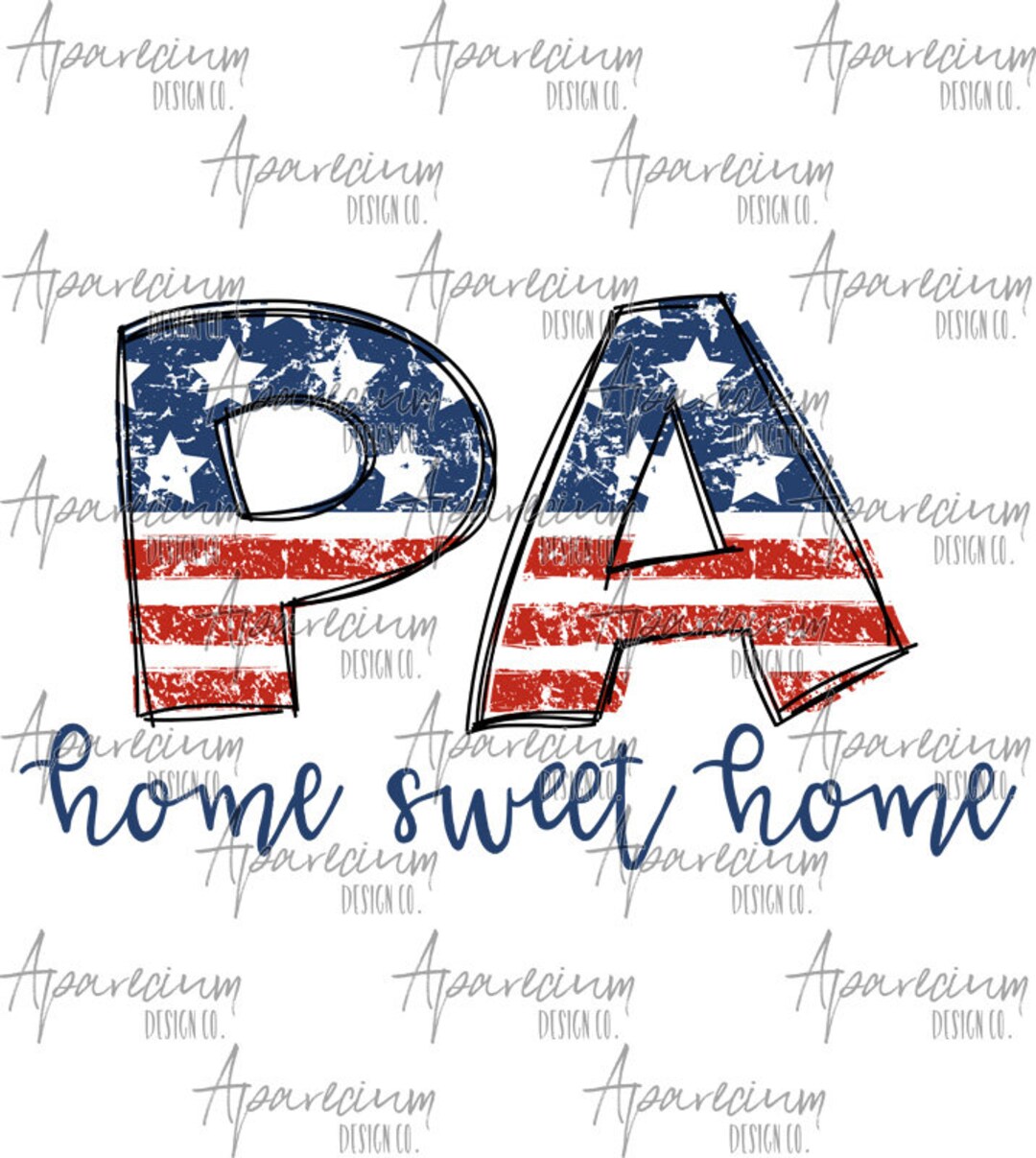 DIGITAL FILE Distressed American Flag Pennsylvania State Abbreviation