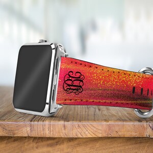 DIGITAL FILE Pink and Yellow Streaked Apple Watch Band Sublimation Design