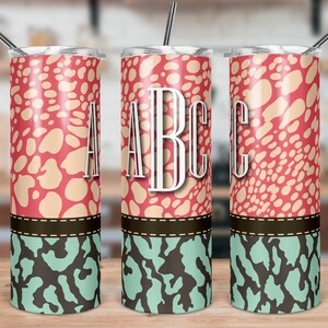 DIGITAL FILE Wild Animal Print Skinny Tumbler Sublimation Design
