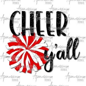 DIGITAL FILE Cheer Y&#39;all Sports Sublimation Design