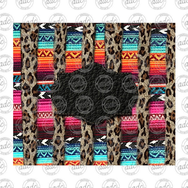 DIGITAL FILE Leopard and Serape Striped Skinny Tumbler Sublimation Design