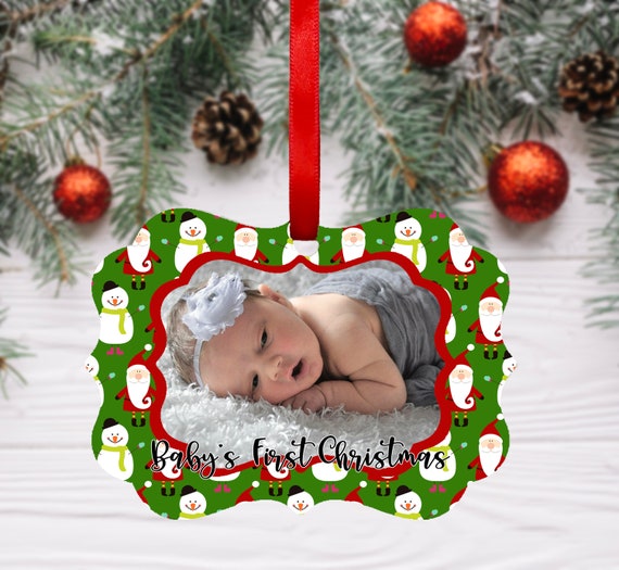DIGITAL FILE Baby's First Christmas Photo Ornament Sublimation
