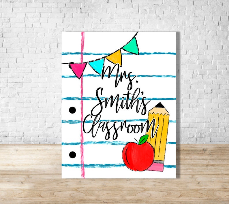 Teacher Door Hanger Dry Erase Board Sublimation Design Etsy