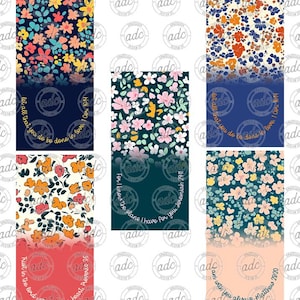 FILE DIGITALE Segnalibro con graffetta per scrittura floreale vintage, design per sublimazione, bundle 2