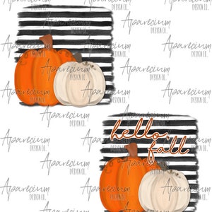 DIGITAL FILE Striped Pumpkin Fall Monogram Frame Sublimation Design