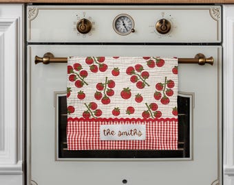 DIGITAL FILE Tomato Vine Summer Garden Dish Towel Sublimation Design