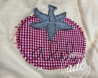 DIGITAL FILE Tomato Raggy Applique Embroidery File