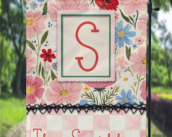DIGITAL FILE Floral Summer Garden Flag Sublimation Template