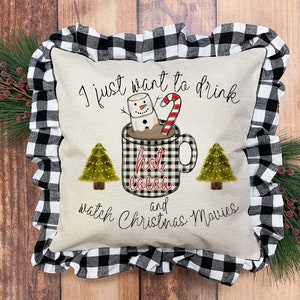 DIGITAL FILE Buffalo Plaid Hot Cocoa Hot Chocolate Mug Christmas Sublimation Design