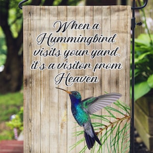 DIGITAL FILE Hummingbird Memorial  Garden Flag Sublimation Template