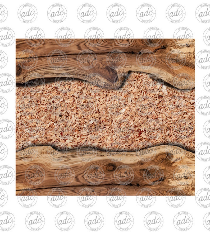 May include: A close-up of a wooden table top with a live edge design. The table top is made of two pieces of wood that have been joined together with a resin fill. The resin fill is a light brown color and has a wavy pattern. The wood is a dark brown color and has a natural grain pattern.