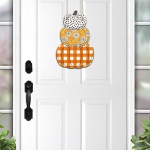 DIGITAL FILE Buffalo Plaid, Polka Dot, and Floral Fall Stacked Pumpkin Sublimation Design