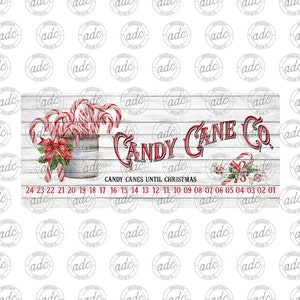 DIGITAL FILE Candy Cane Co Countdown Sublimation Design