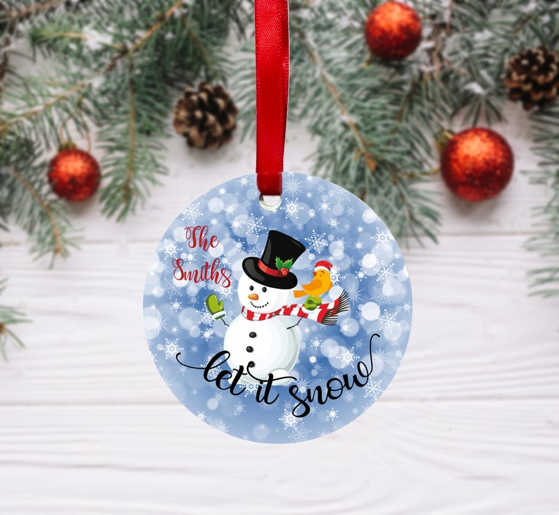 Download Let it Snow Snowman Christmas Ornament Sublimation ...