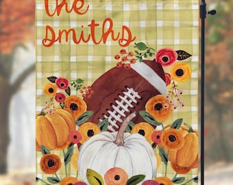 DIGITAL FILE Fall Floral Football Garden Flag Sublimation Template