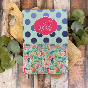 DIGITAL FILE Floral Polka Dot Chicken Notebook Journal Sublimation Design