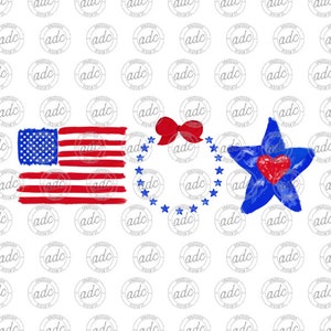 DIGITAL FILE Patriotic Fourth of July Monogram Frame Sublimation Design