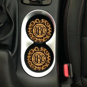 DIGITAL FILE Cheetah Print Leopard Print Monogram Car Coaster Sublimation Template