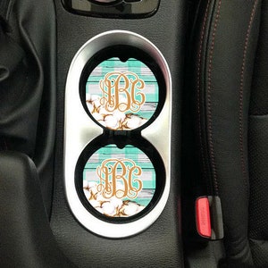 DIGITAL FILE Mint Gingham and Cotton Car Coaster Sublimation Template