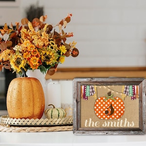 DIGITAL FILE Burlap and Fabric Pumpkin Wooden Frame Dry Erase Board Sublimation Design Template