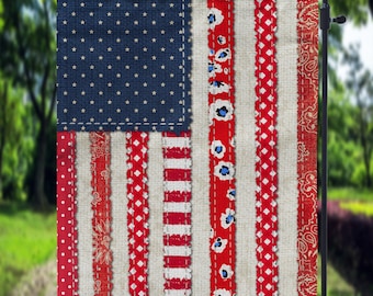 DIGITAL FILE NOT a sewing pattern Patchwork American Flag Garden Flag Sublimation Template