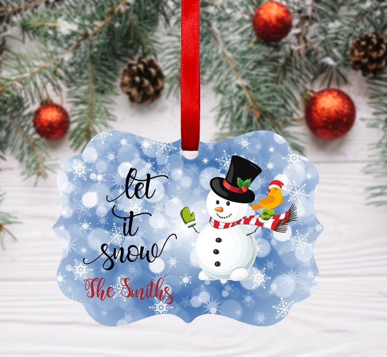Download Let it Snow Snowman Christmas Ornament Sublimation ...