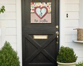 DIGITAL FILE Boho Valentine's Heart Square Door Hanger Sublimation Design