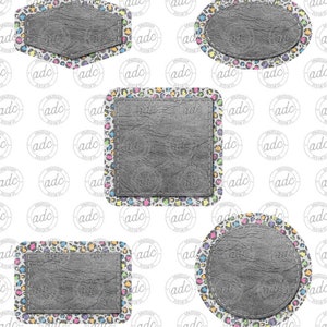 DIGITAL FILE Pastel Leopard Print Leather Look Patch Sublimation Design Bundle