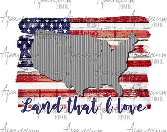 FILE DIGITALE America Terra che amo Design rustico a sublimazione