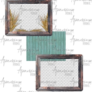 DIGITAL FILE Chicken Wire Wooden Frame 8x10&quot; Customizable Sublimation Design