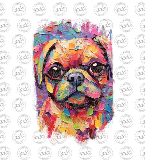 デジタルファイル アクリルペイント パグル犬昇華デザイン - Etsy 日本