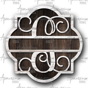 DIGITAL FILE White Shiplap Split Monogram G Quatrefoil Door Hanger Sublimation Design