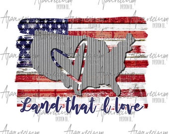 FILE DIGITALE America Terra che amo Design rustico a sublimazione