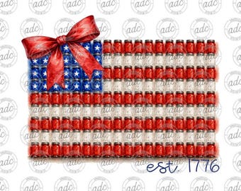 DIGITAL FILE Cottagecore Mason Jar American Flag Sublimation Design