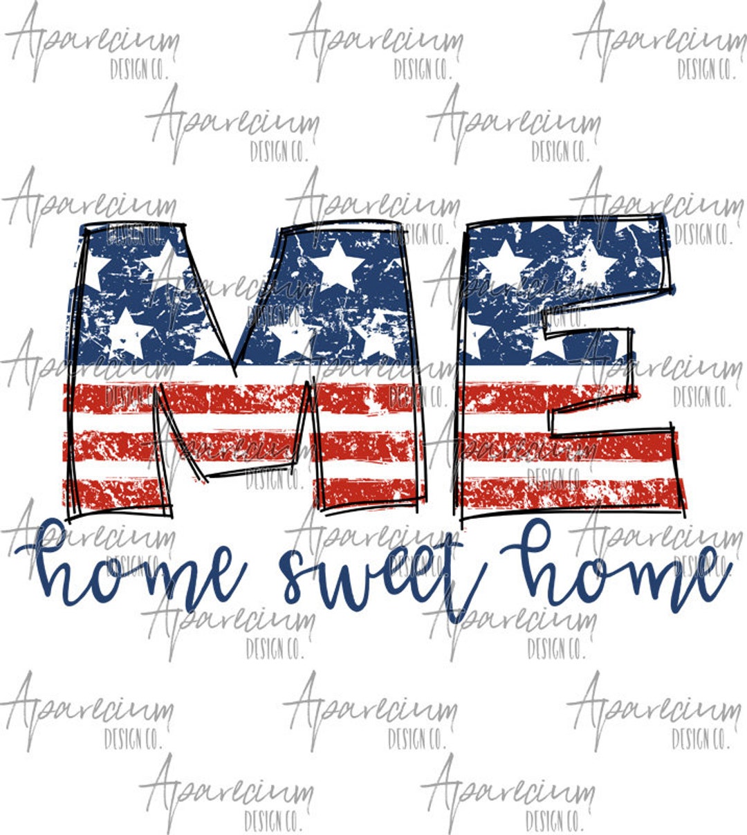 DIGITAL FILE Distressed American Flag Maine State Abbreviation Home