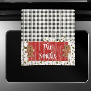 DIGITAL FILE Gingerbread Buffalo Plaid Dish Towel Sublimation Design