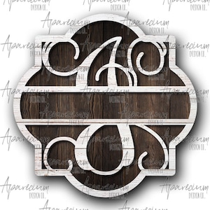 DIGITAL FILE White Shiplap Split Monogram J Quatrefoil Door Hanger Sublimation Design