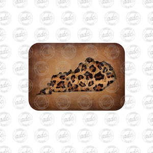 DIGITAL FILE State of Kentucky Leopard Print Leather Look Patch Sublimation Design