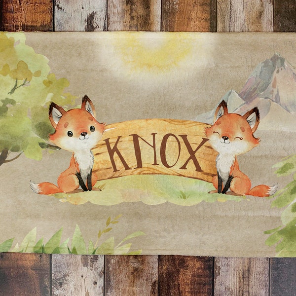 DIGITAL FILE Woodland Fox Baby Lovie Blanket Sublimation Design