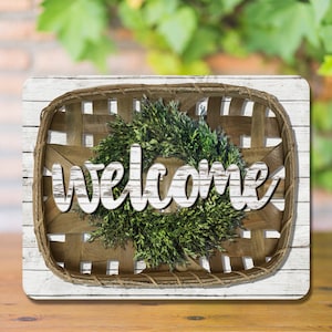 DIGITAL FILE Welcome Boxwood Wreath Tobacco Basket Dry Erase Board Sublimation Design Template