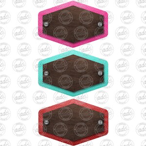 DIGITAL FILE Colorful Hexagon Leather Look Patch Sublimation Design Bundle