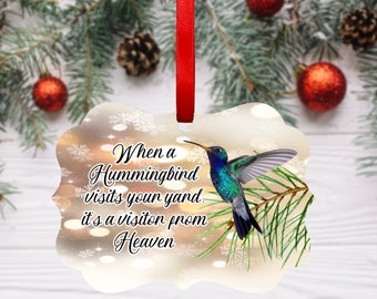 DIGITAL FILE Hummingbird Memorial Christmas Ornament Sublimation Template