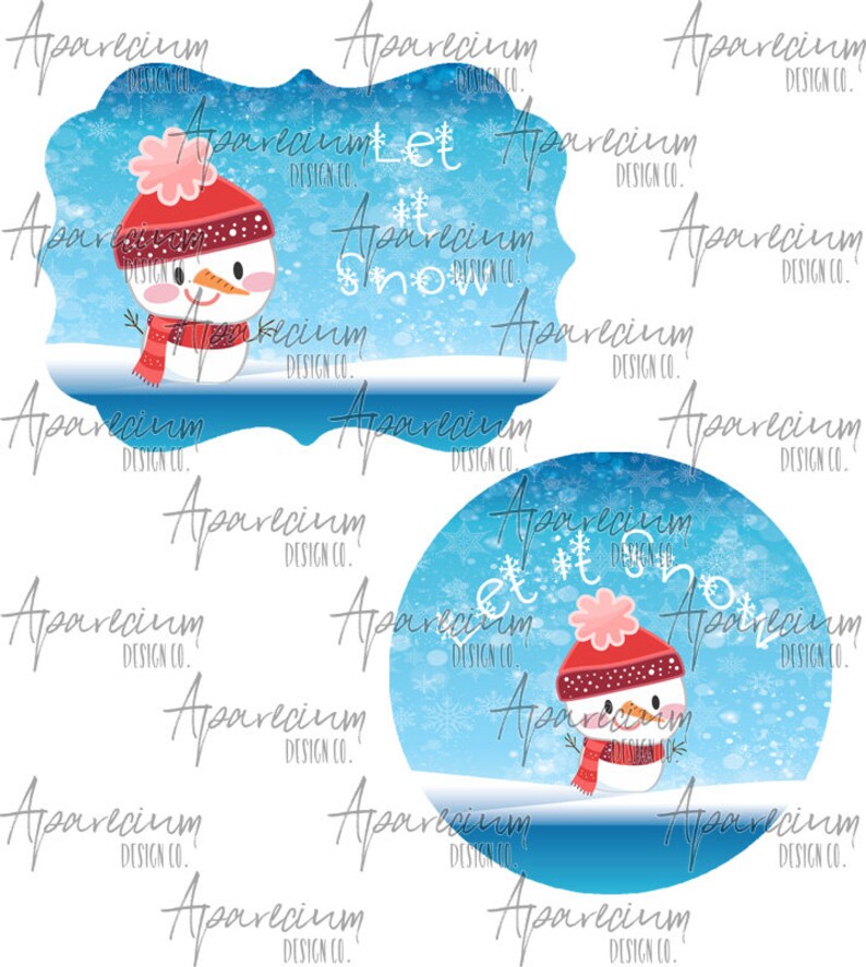Download Let it Snow Boy Snowman Christmas Ornament Sublimation | Etsy