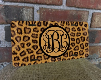DIGITAL FILE Cheetah Print Leopard Print License Plate Sublimation Template